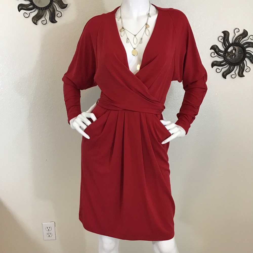 BCBGMaxAzria Red Midi Dress
